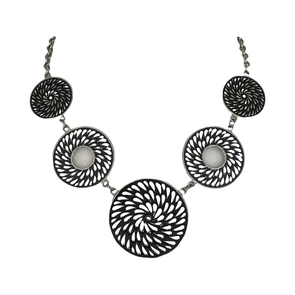 Vintage Statement Necklace Circles 20”